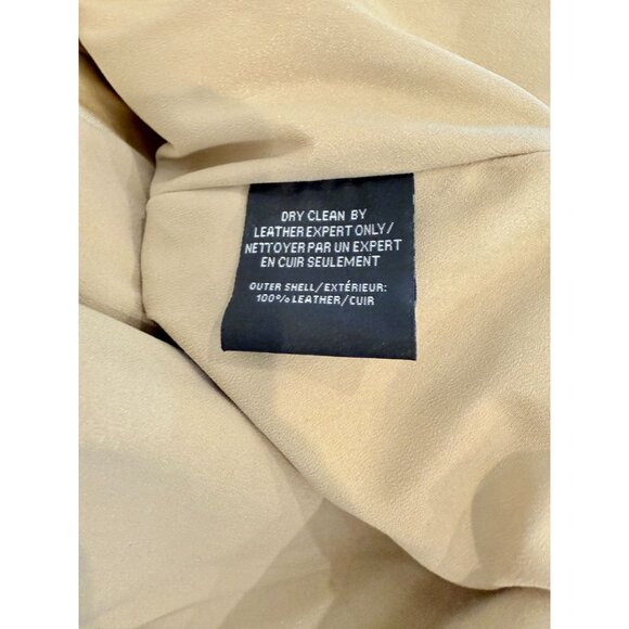 LAMARQUE Cream cropped leather biker jacket - Size M - Picture 3 of 5